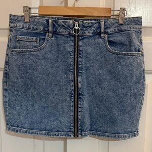 Garage Brand Denim Mini Skirt with Front Zipper